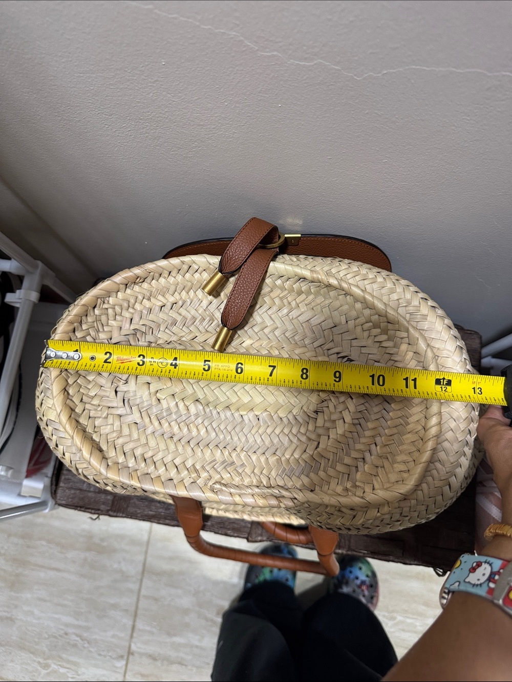 Chloe Marcie MD Basket Woven Tan Tote - Picture 15 of 16